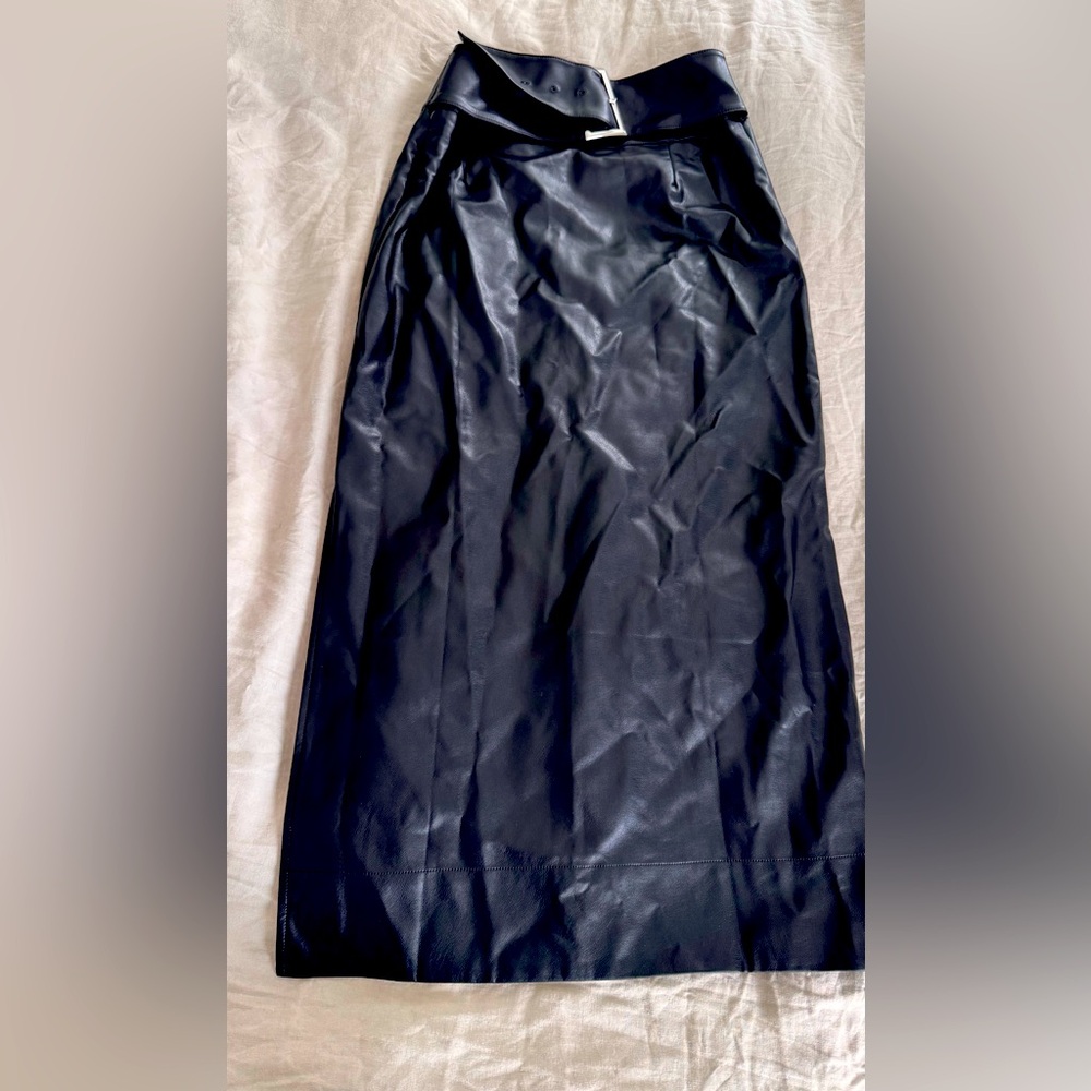 Black Faux Leather Skirt